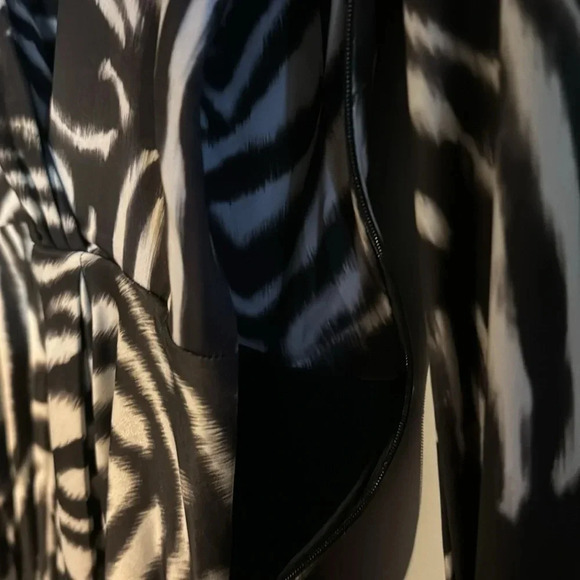 Zara Zebra Print long sleeve V-Neck Mini Dress size small NWT - Picture 7 of 7